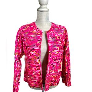 New Laura Ashley Pink and Yellow Patterned Blazer Size PL